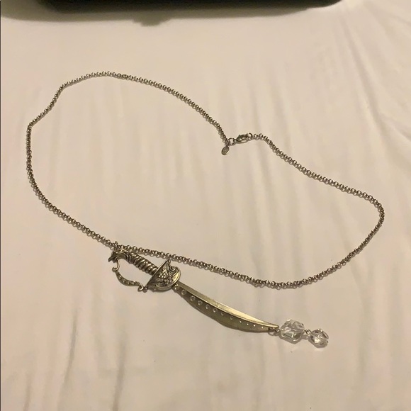 Tarina Tarantino pirate sword silver long necklace - Picture 3 of 5
